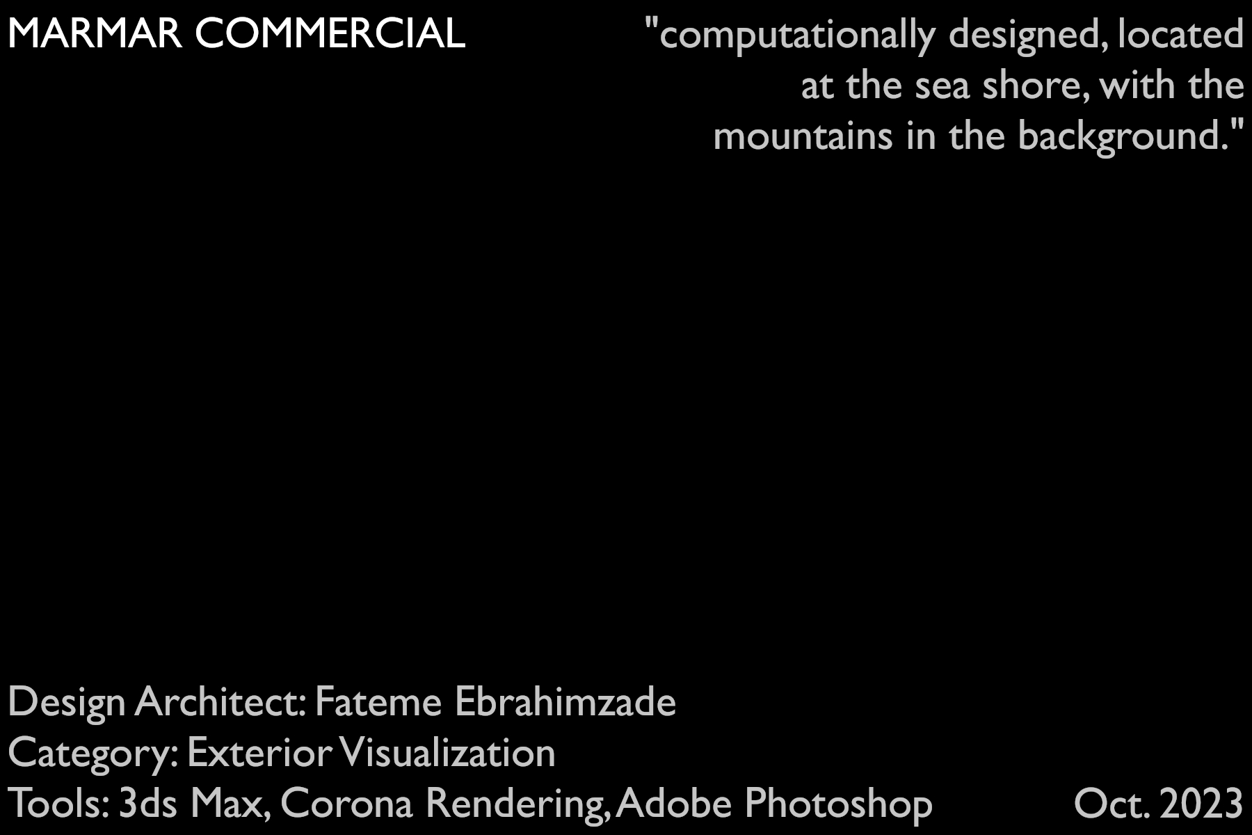 architectural 3d visualization by Keneti studio. exterior render of a computationally designed commercial tower. project information.